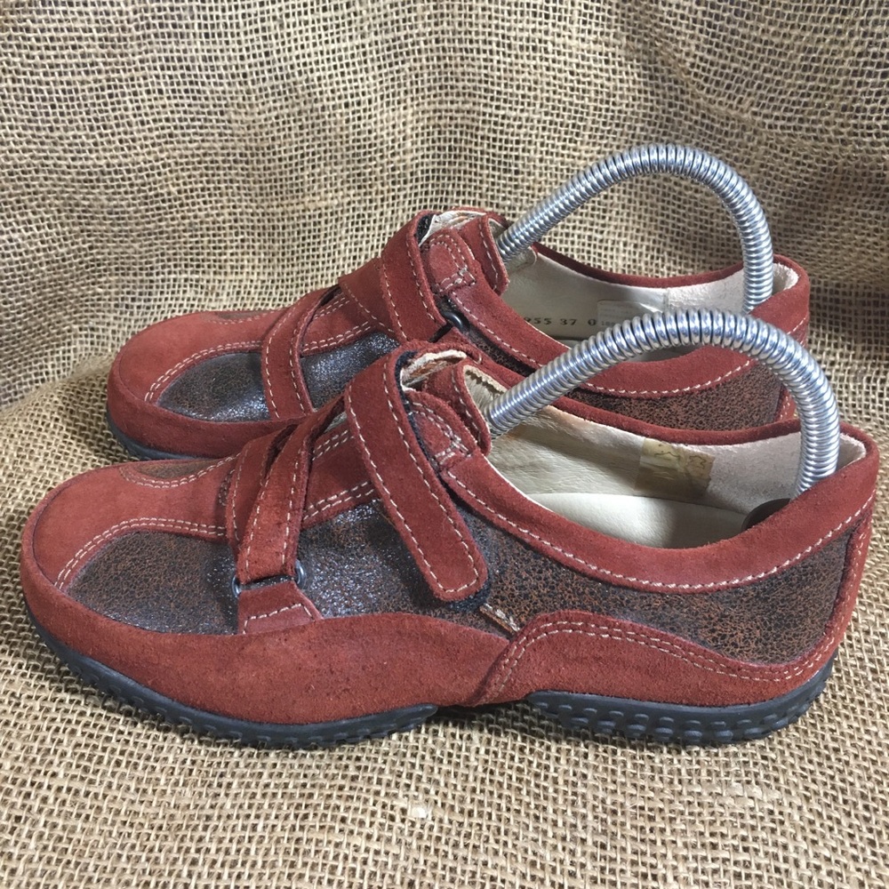 Wolky Leather Burnt Sienna Leather Hook Loop Shoe